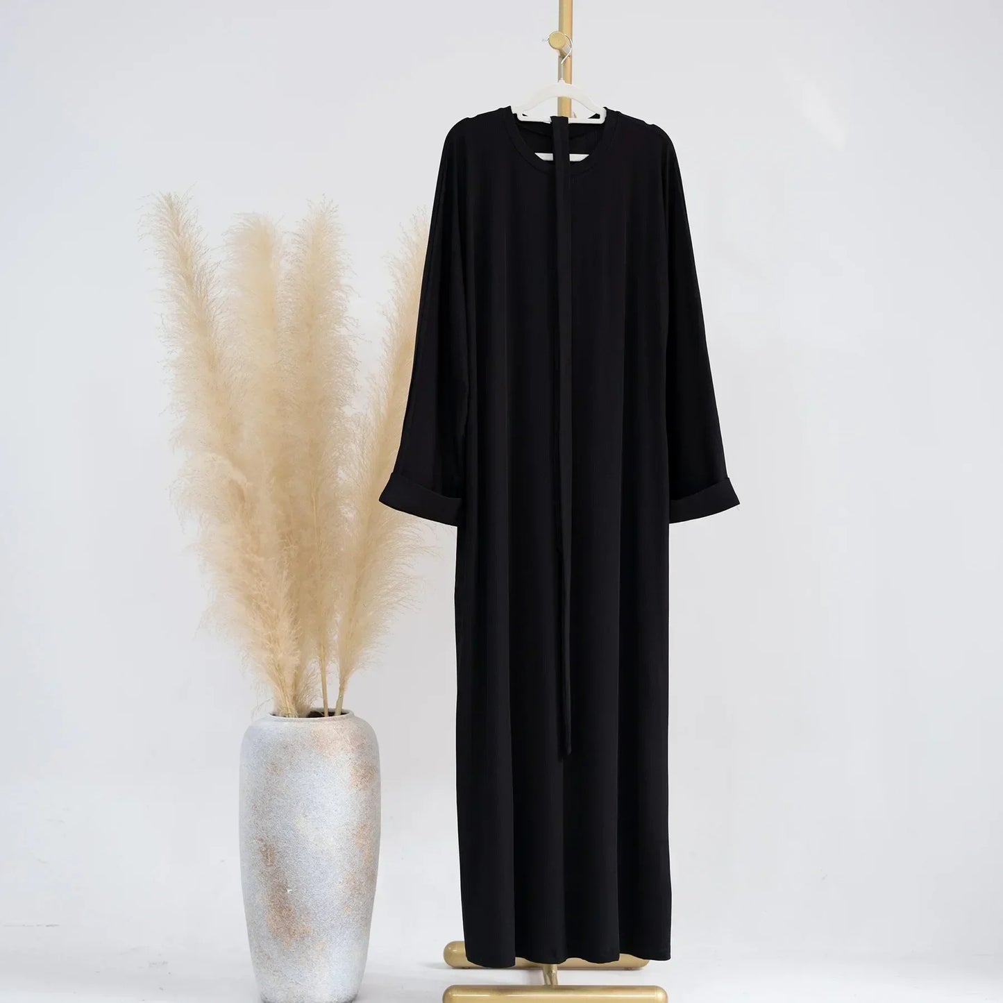 Maxy Autumn Rib Knit Abaya for Women Muslim Winter Clothes Casual Long Hijab Dress Islamic Dubai Turkey Outfit Ramadan Eid Kaftan