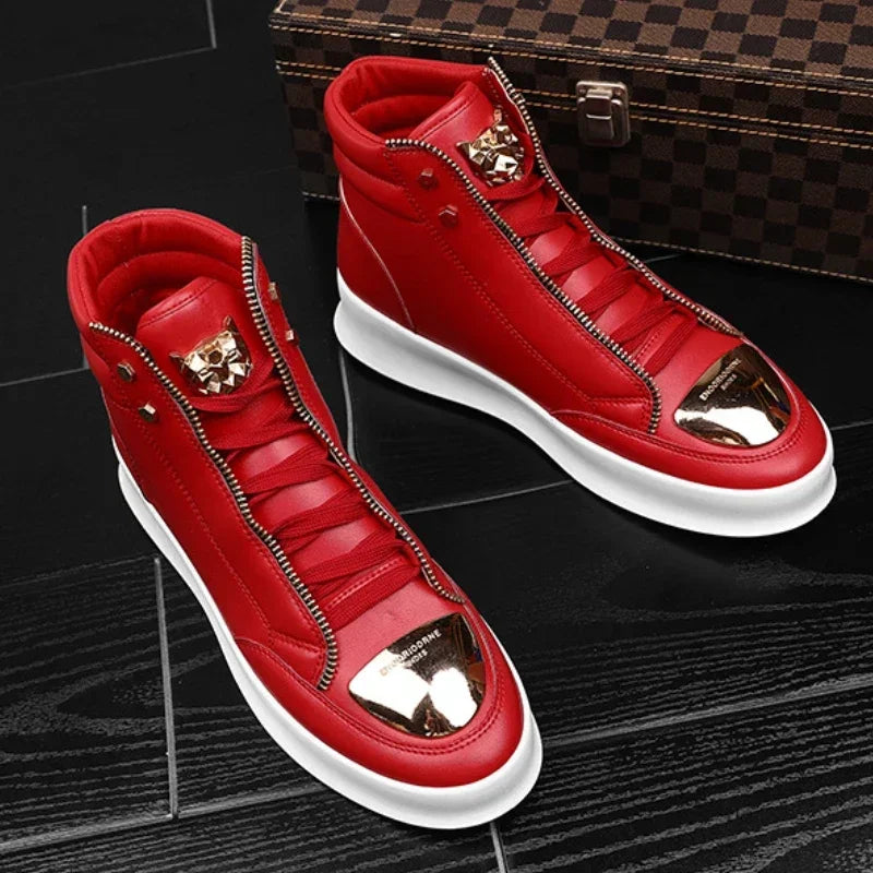 Maxy Casual Shoes Men Sneakers New Fashion Men's Ankle Boots Leopard Platform Shoes designer original Men Boots zapatillas