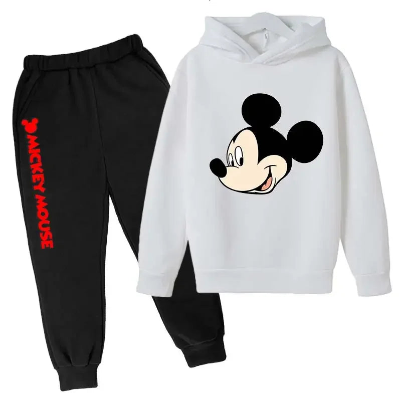 Maxy Minnie Mouse Clothes Set For Baby Girls With Autumn Winter Suit Mickey Mouse Toddler Kid Hoodies Set Infant Boy Clothing