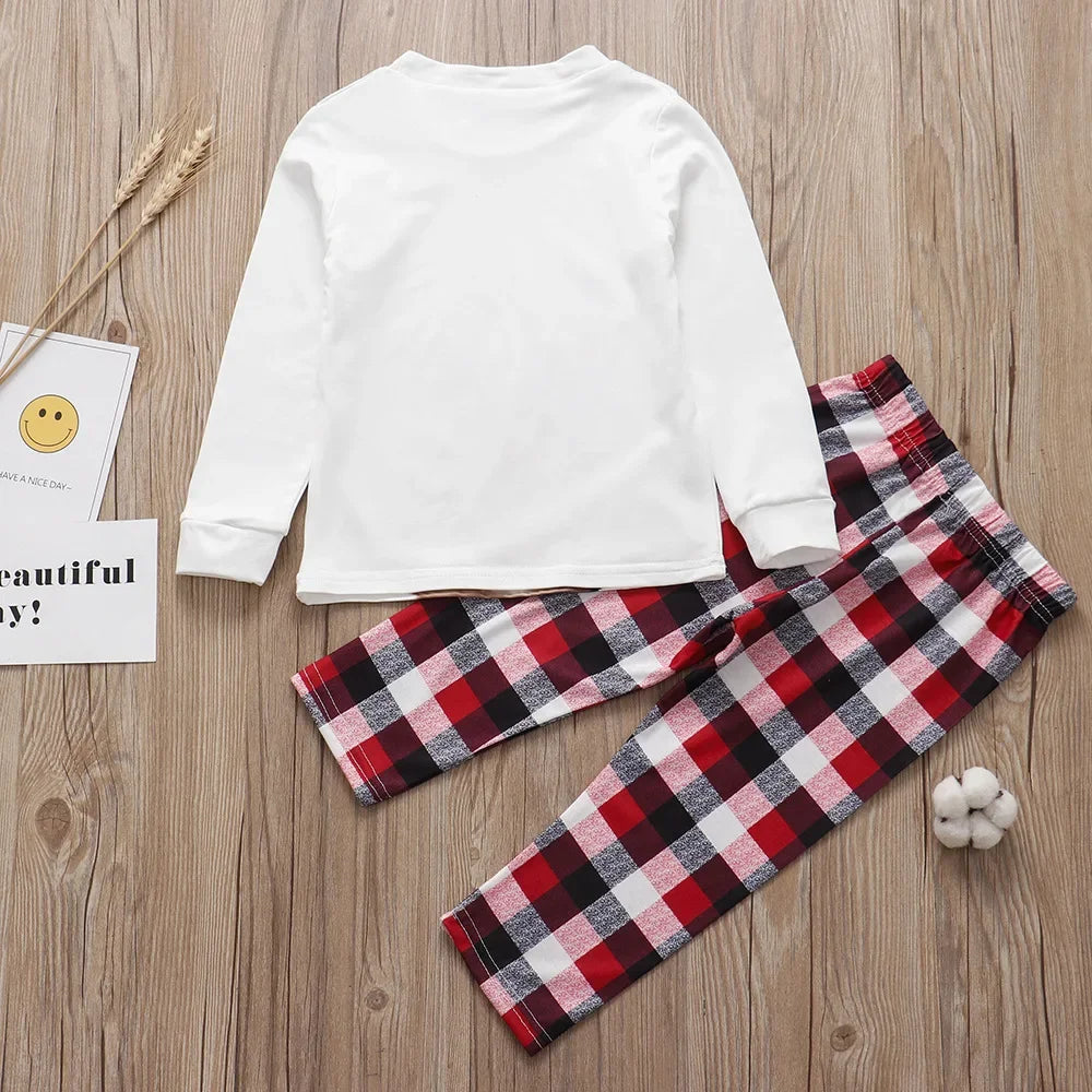 Maxy 2024 Family Pajamas Christmas Set Adult Kid Sleepwear 2PCS Family Pyjamas Sets Deer Tops +Pants Xmas Family Matching Clothes