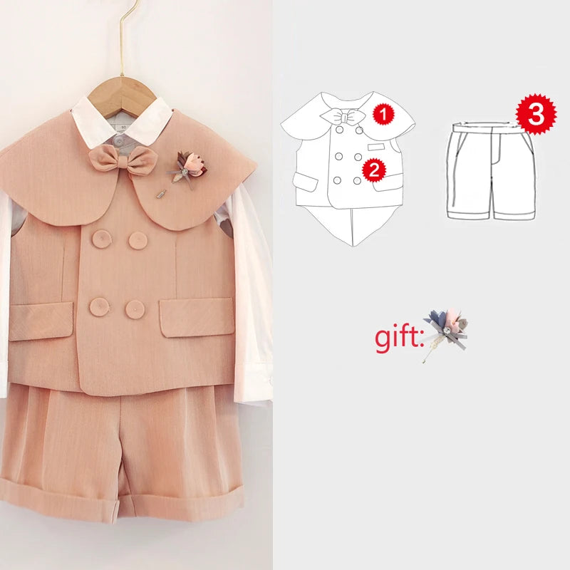 Maxy Baby Photography Clothes Set Boy Girl Pink Fashion Clothing Suit Infant Christening Outfit Kids Baptism Clothes Set Dress