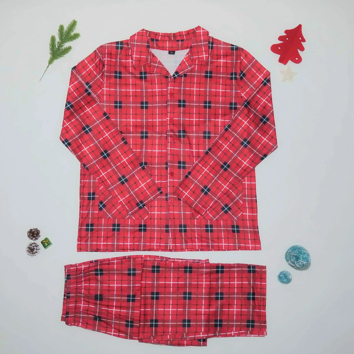 Maxy New Christmas Family Look Plaid Print Mom Dad Kids Matching Pajamas Set Baby Dog Romper Boys Girls Clothes Warm Soft Pyjama