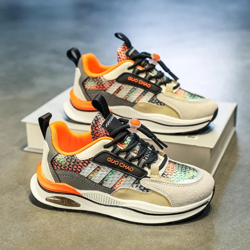 Maxy Children Sneakers Boys Casual Sneakers Kids Autumn New Mesh Breathable Casual Running Shoes Toddlers Design Platform Tennis Shoe