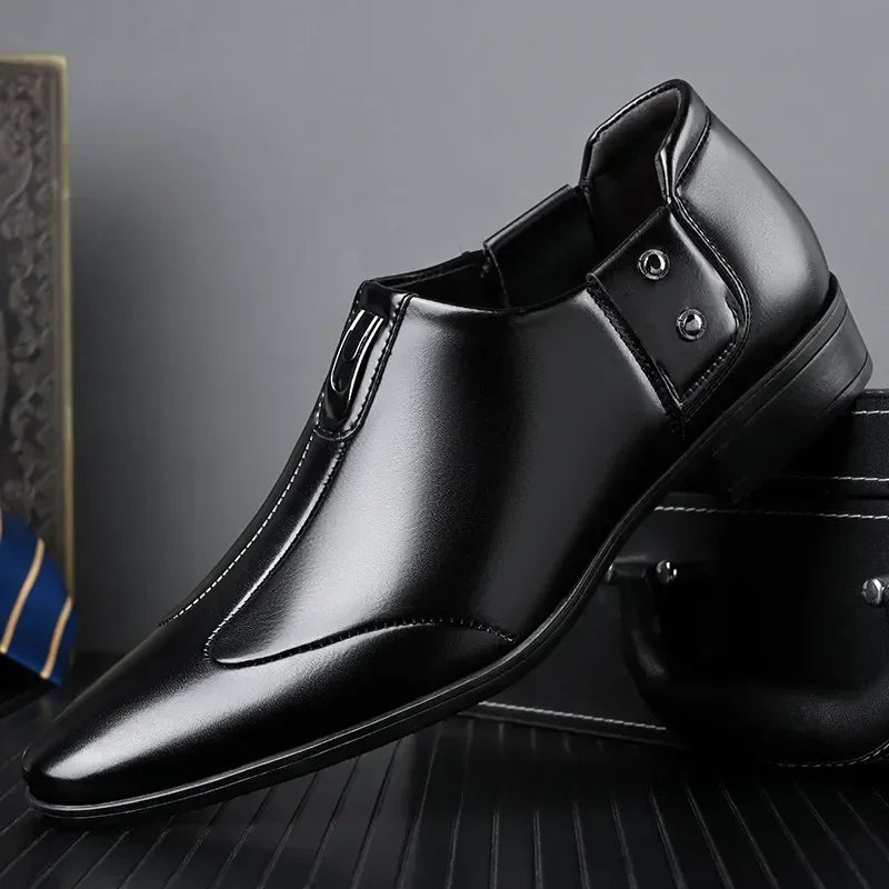 Visco White Men's Casual Loafers Driving Moccasin Fashion Male Comfortable Business Formal Spring Leather Men Lazy Metal Dress Shoes