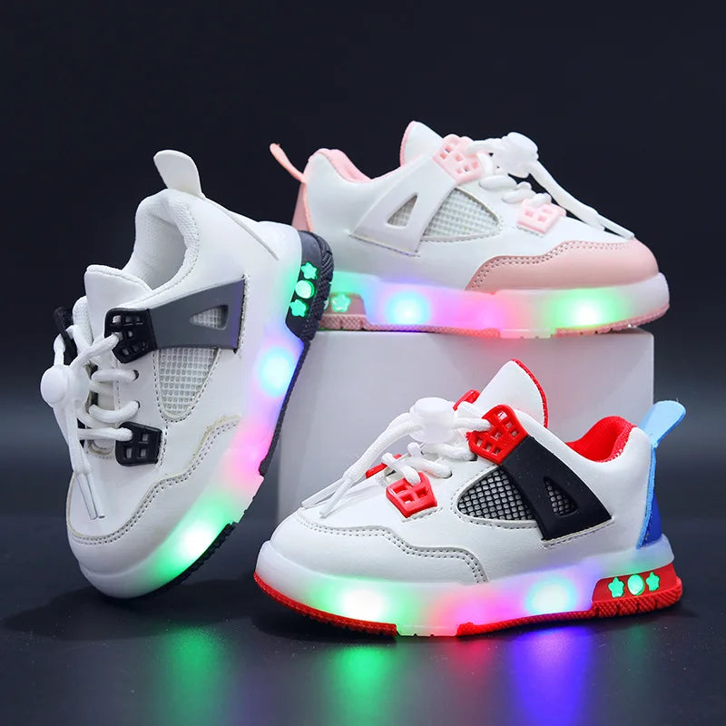 Maxy Fashion Sports Leisure LED Lighted Children Casual Shoes Toddlers High Quality Kids Sneakers Classic Baby Boys Girls Shoes