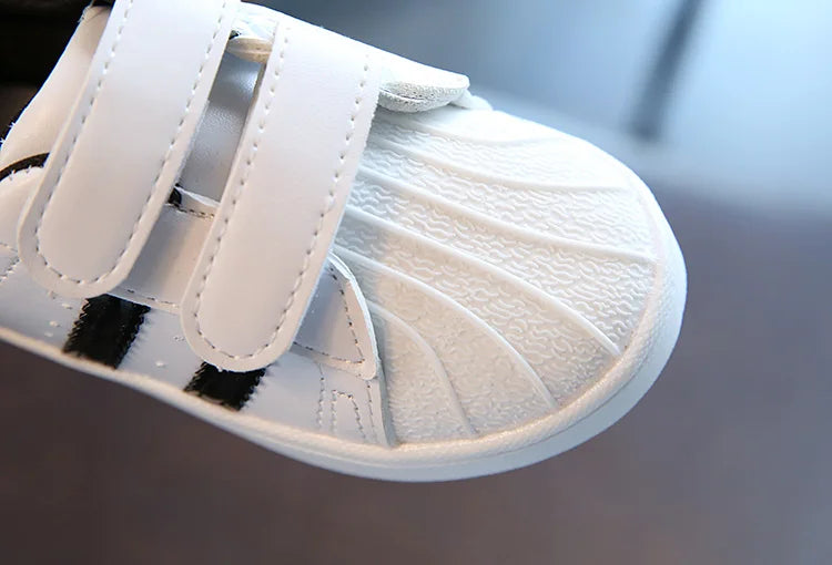 Maxy New Toddler Shoes Fashion White Boys & Girls Shell Shoes Little Kids Sneakers Sports Soft Bottom For Baby Size 21-30