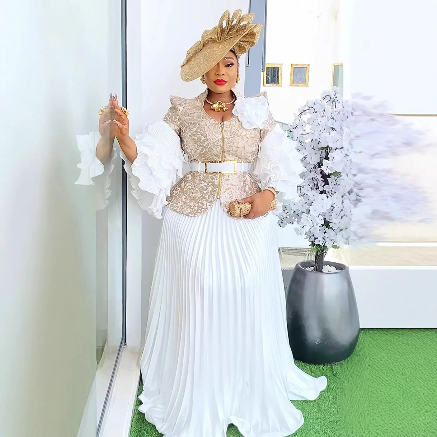 Maxy 2 Piece Set Clothing Turkey Outfits Evening Wedding Suit Dress Gown