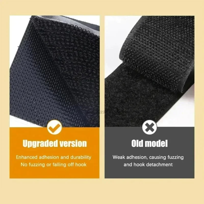 Maxy Black Adhesive Tape Household Use Touches Fastener Pad Fixed Patch Double Sided Mat Grip Strap Self-adhesive DIY Apparel
