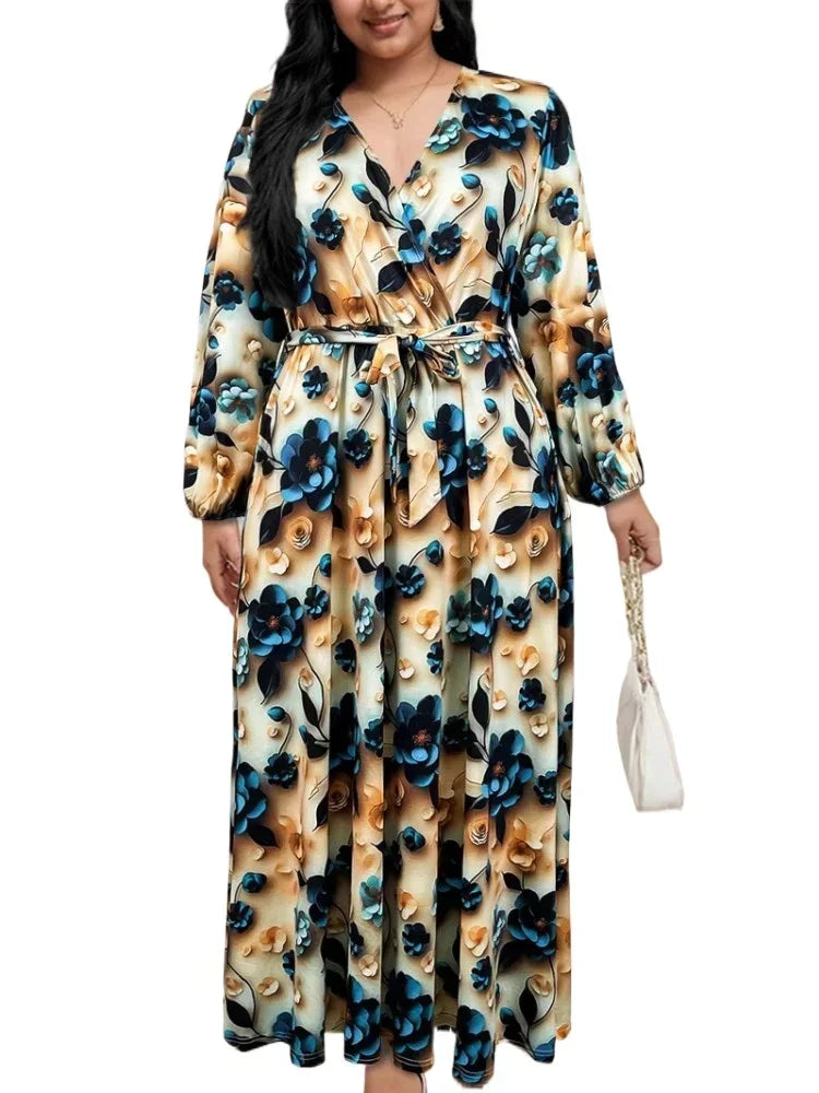 Maxy Elegant Dresses for Women Dashiki Plus Size Summer Spring Ladies Traditional Clothing Fairy Long Maxy Dress