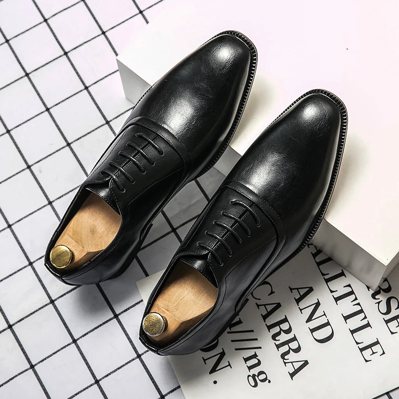 Visco Elegant Leather Men Shoes Italian Formal Dress Male Footwear Luxury Brand Fashion Office Working Oxford Shoes for Man