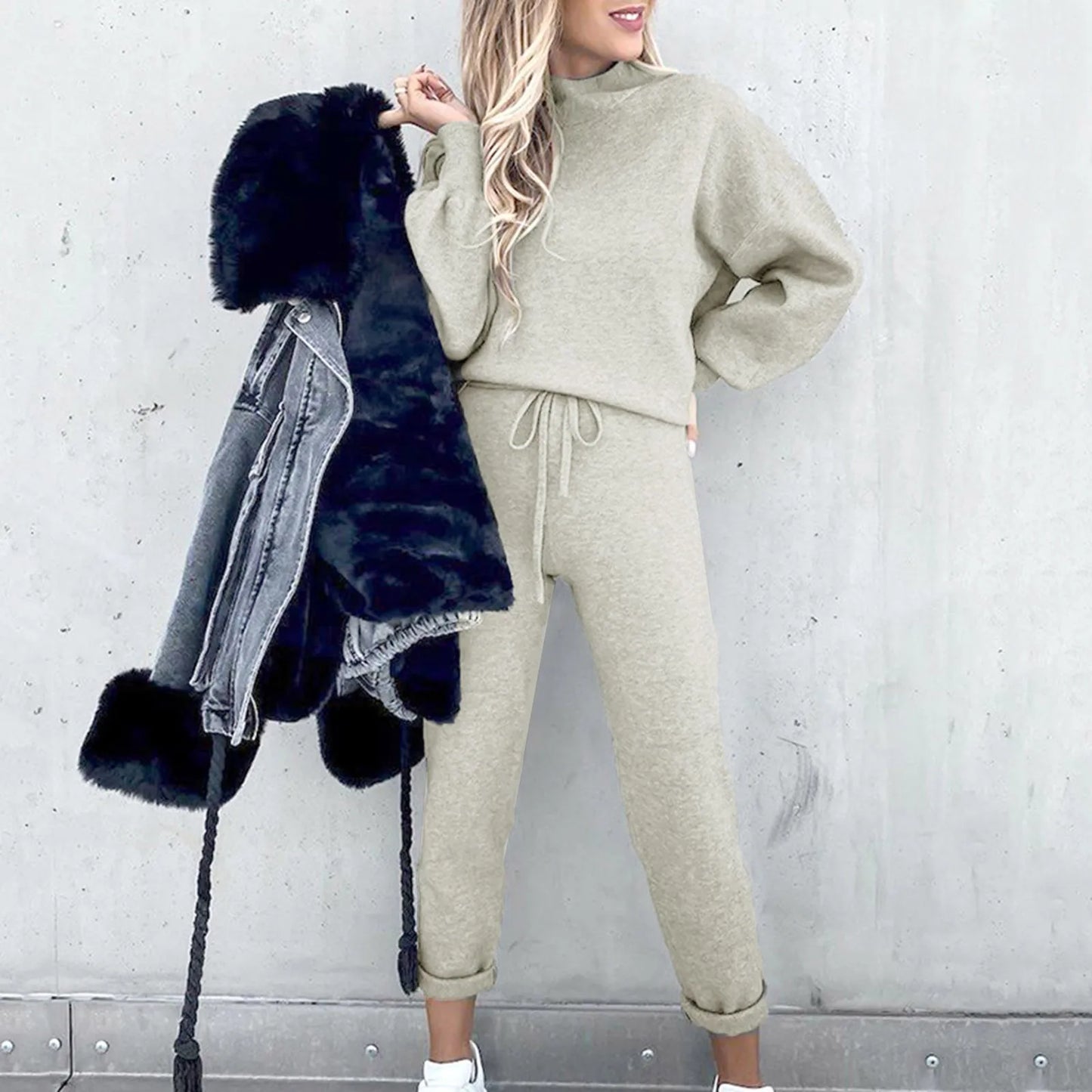 Amay Women's Tracksuit Spring Autumn Two Piece Set Loose Sweatshirts Jogger Pants Sets Female Casual Sportswear Suit Streetwear