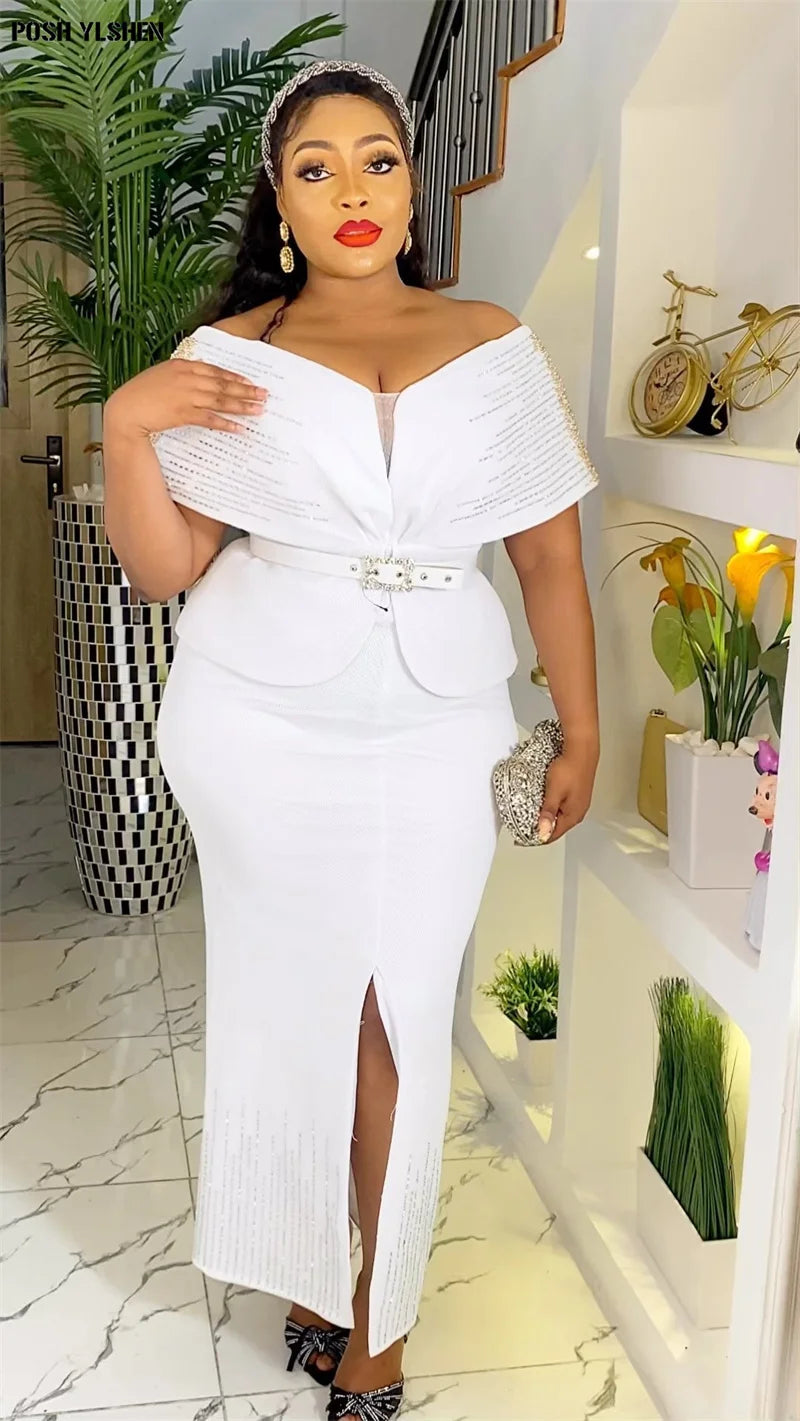 Amay Dresses for Women Plus Size Africa Clothes Dashiki Ankara Turkey Outfits Elegant Muslim Wedding Party Long Dress