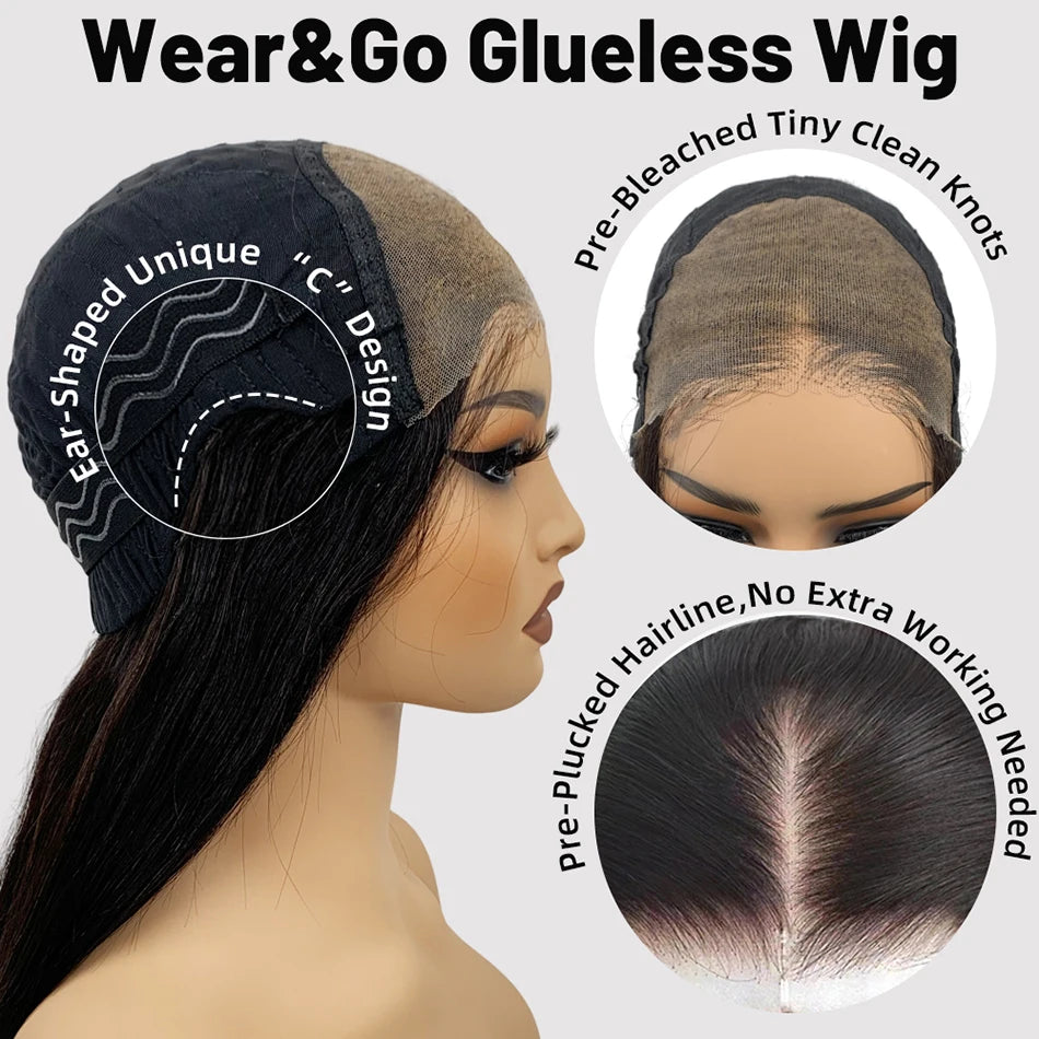 Maxy 100% Glueless Wigs Human Hair Wigs Ready to Wear and Go Bleached Knots 210% 6x4 Pre Cut HD Transparent Lace Wigs Jerry Curly