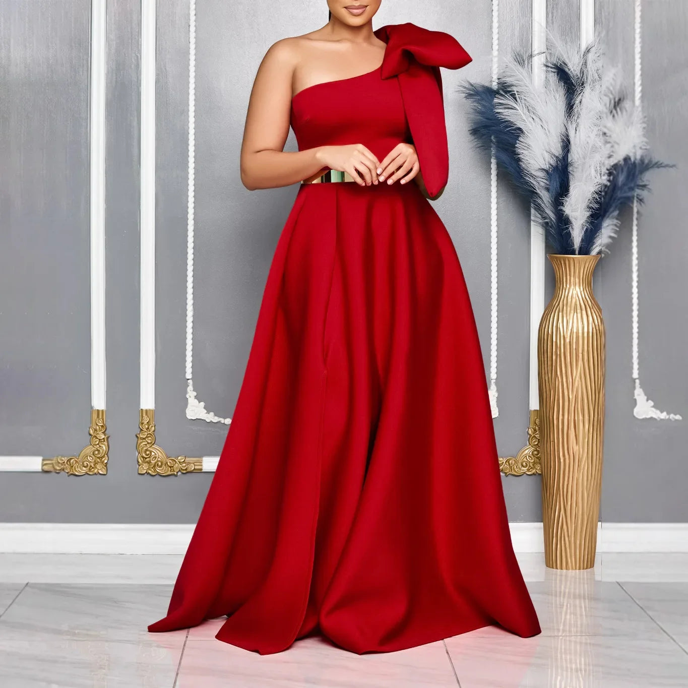 Amay Party Evening Dresses for Women Spring Elegant African Sleeveless Polyester Long Maxy Dress Dashiki African Clothes