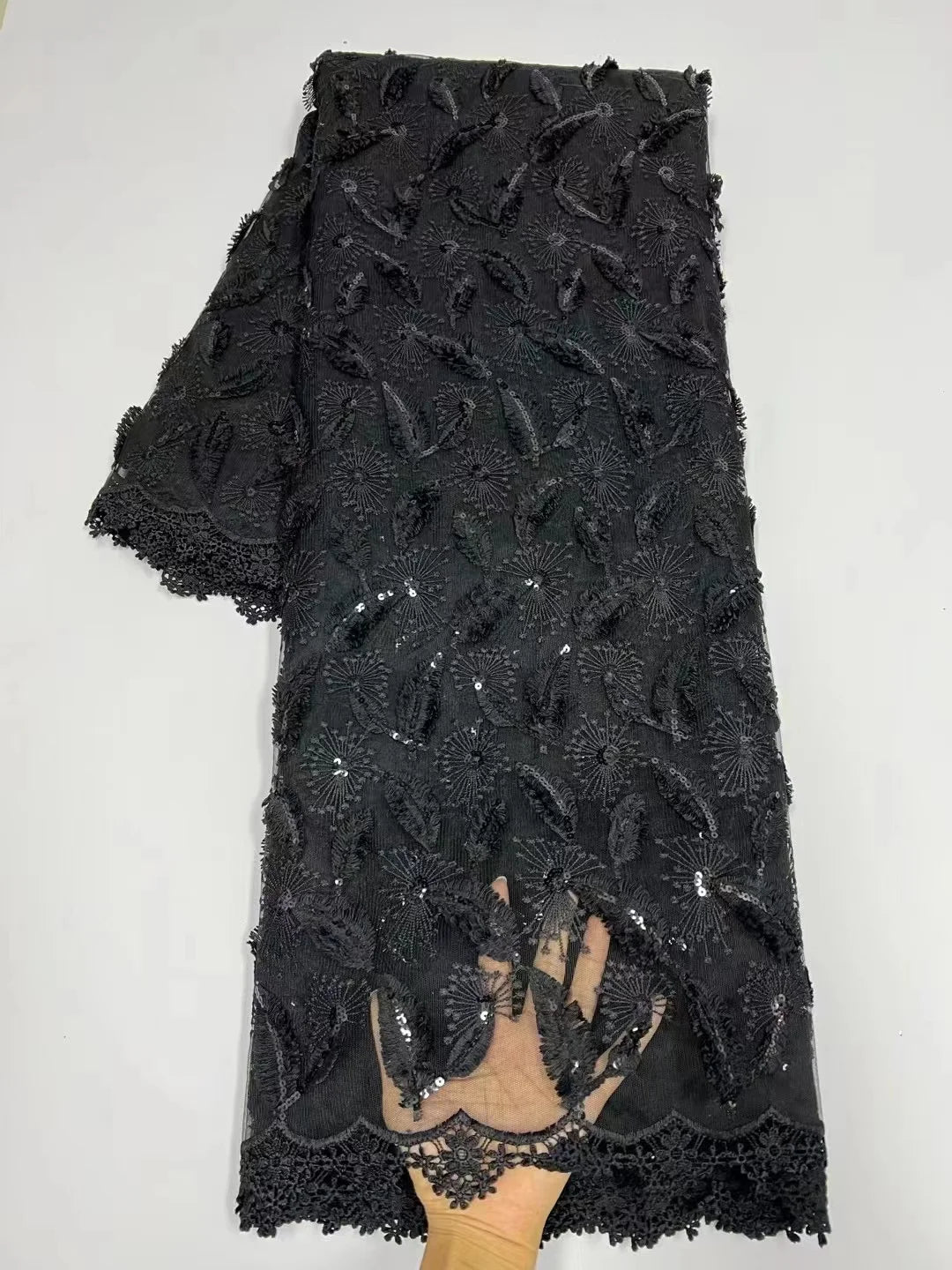 Maxy French Net Tulle Cord Lace Fabric High Quality 5 Yards Embroidery Mesh Lace For Wedding Dress Nigerian Women