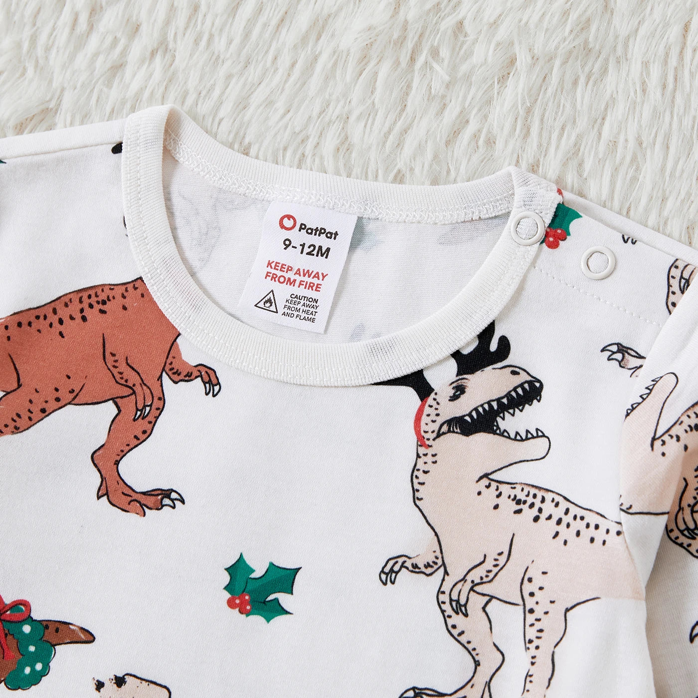 PatPat Christmas Dinosuar Print Family Matching Pajamas Sets (Flame Resistant)