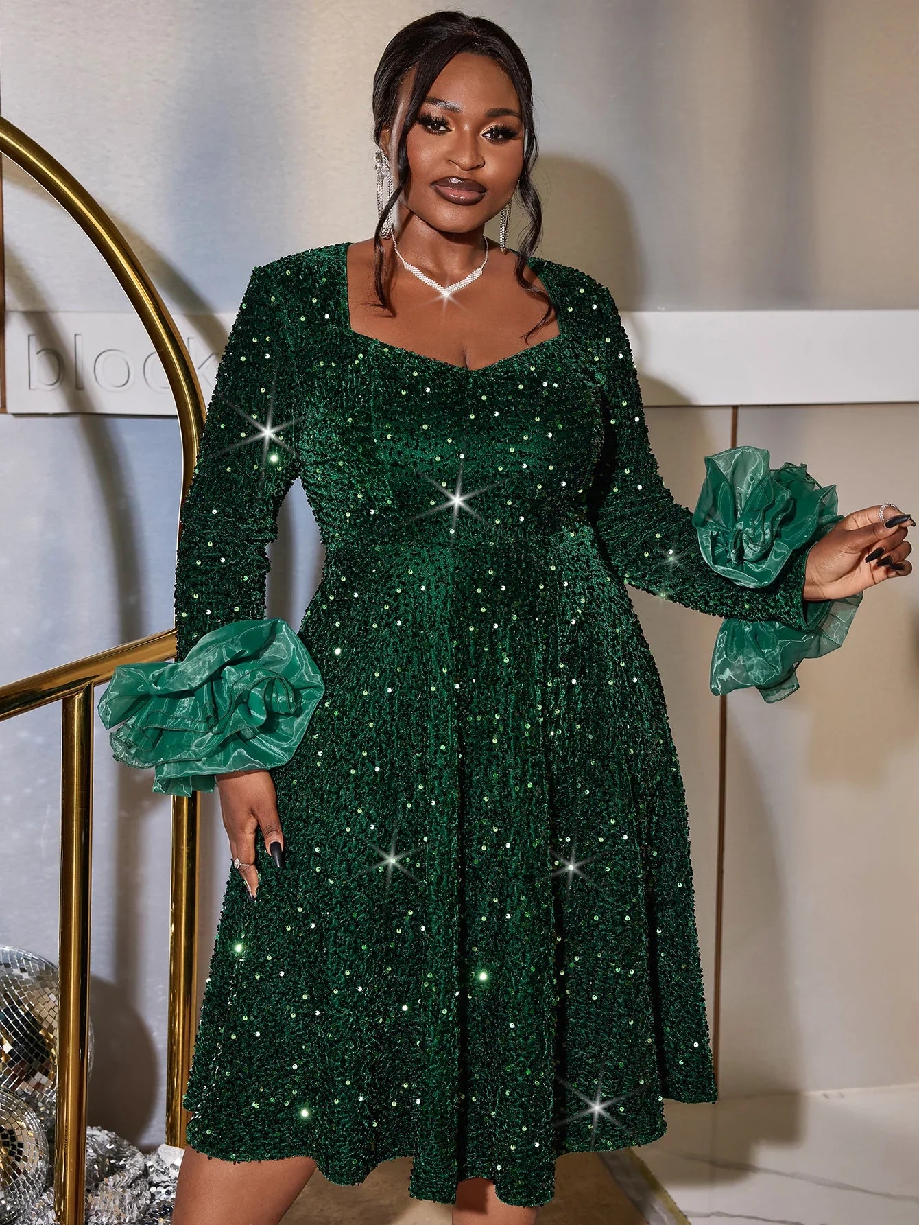 Party Evening Dress Sparkling Mesh Splicing Party Dress Fashion Long Sleeve Feather Elegant Dresses Autumn/Winter Women's Wear