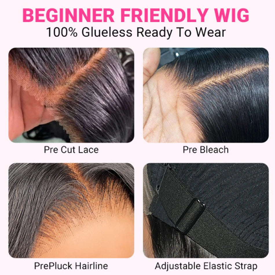 Maxy Glueless 13x4 Straight Lace Frontal Bob Wig Pre Plucked 4x4 Human Hair Wigs Brazilian Remy Bone Straight Short Bob Wig For Women