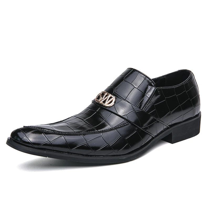 Amay Black Wingtip Men Oxford Shoe High Quality Men Loafers Shoes Genuine Leather Italian Handmade Formal Wedding Slip On Dress Shoes