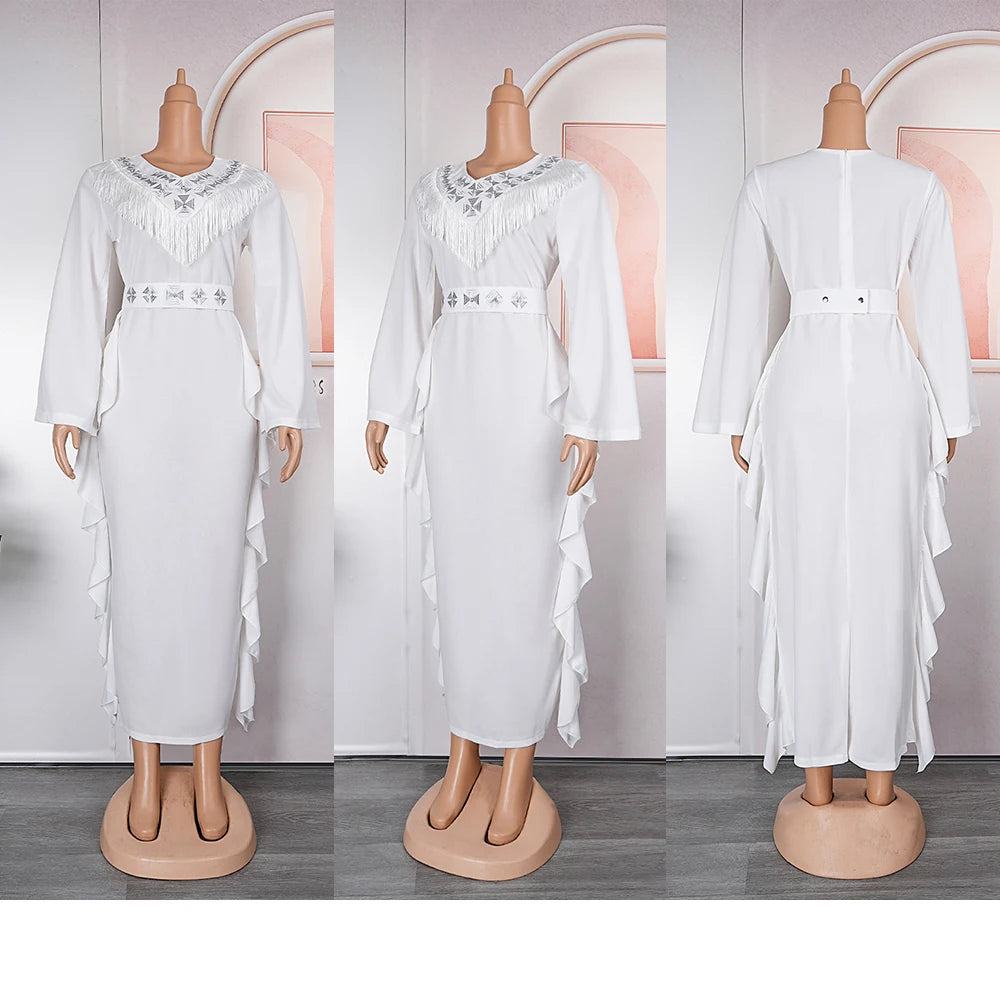 Maxy Plus Size Party Long Dresses for Women Dashiki Ankara Clothing New Turkey Robes Muslim Kaftan Evening Gown