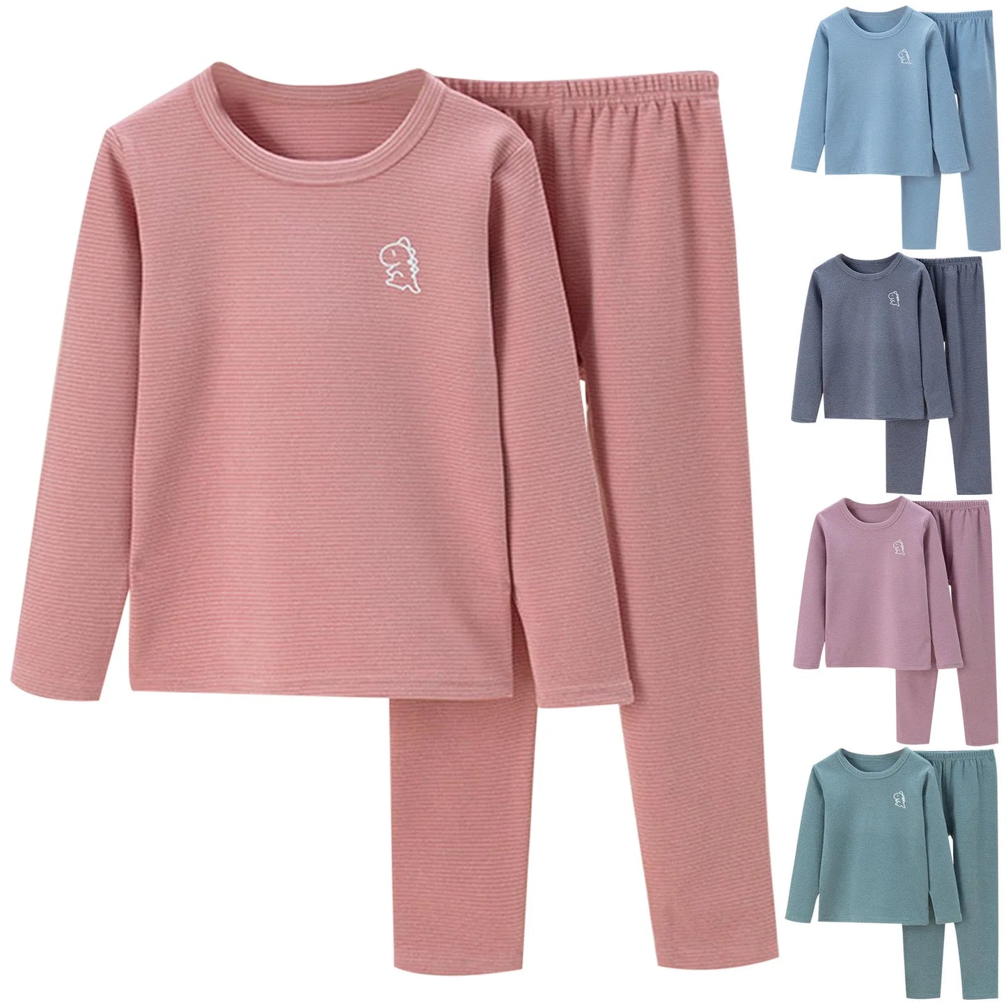 Amay Winter Warm Pajama's Sets for Boys Kids Thermal Pajamas Solid Color Toddler Sleepwear Autumn Clothes For Children Pajamas Suit