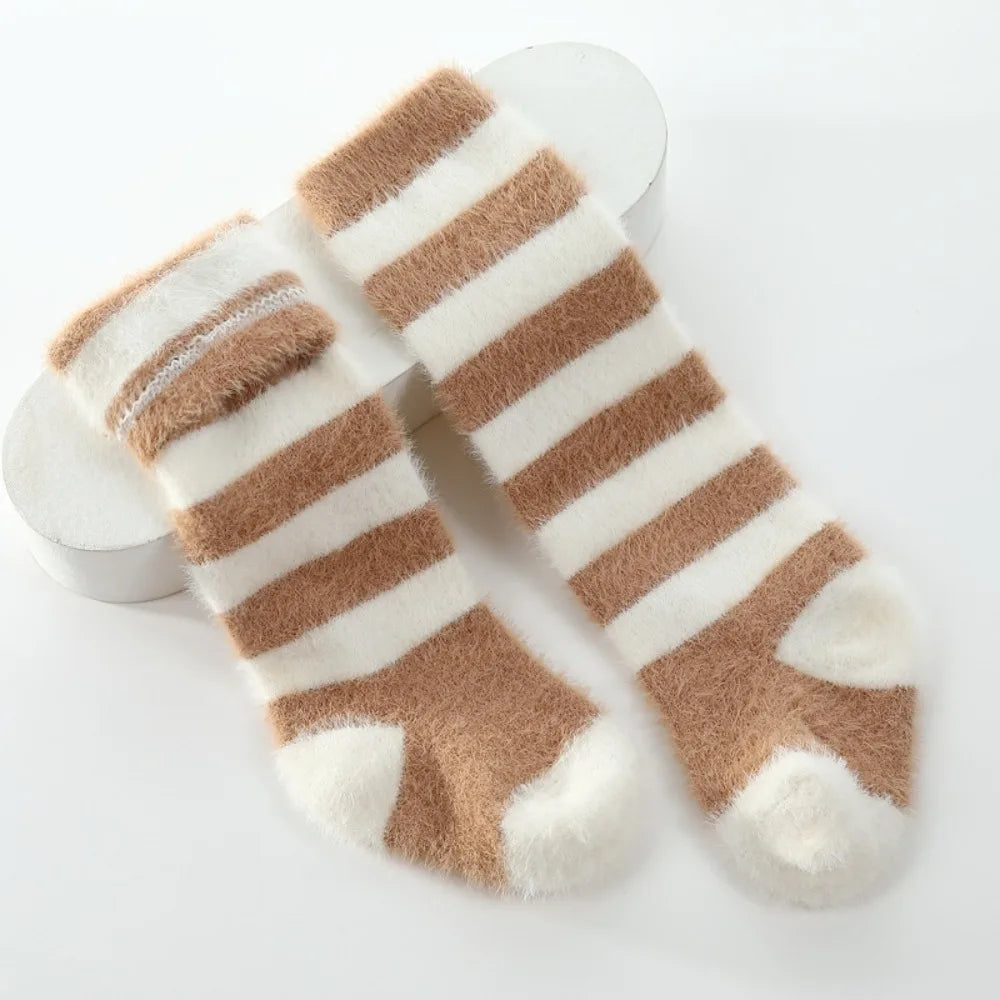 Maxy Fashion Autumn Winter Long Socks Warm Plush Infant Toddler Knee Socks Cold Proof Thickned Stockings
