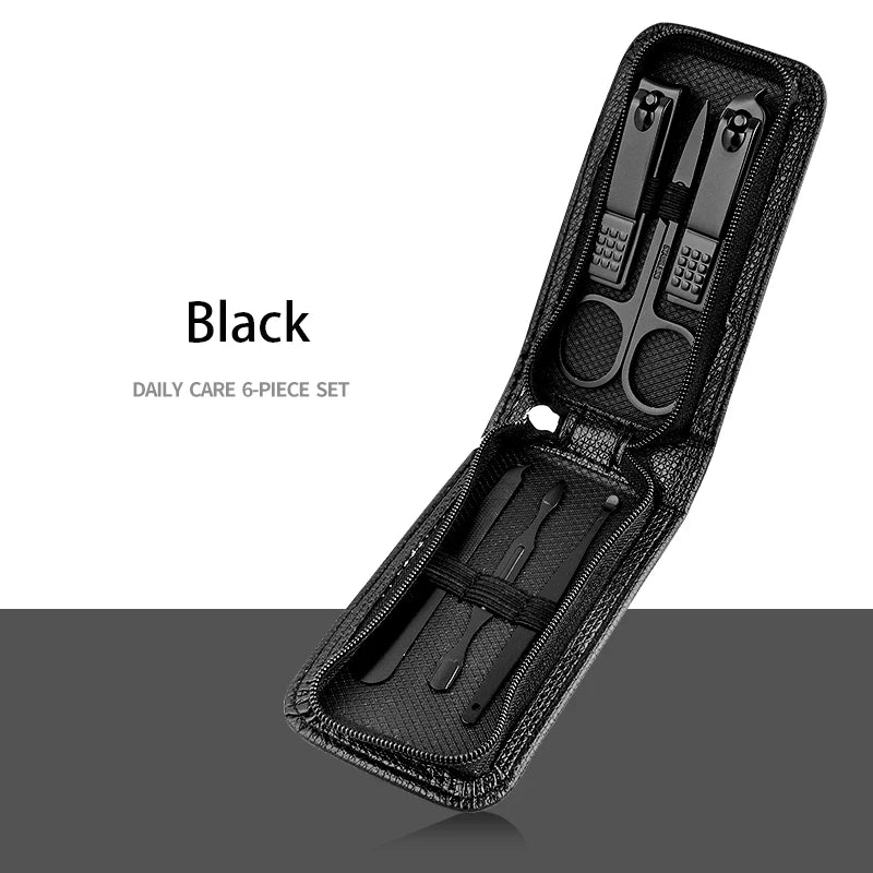 Maxy 6-9 Pcs Manicure Set with Leather Case Professional Foot and Face Care Tool Kits Stainless Steel Nail Clipper Sets Gift