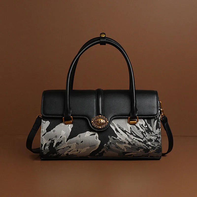 Maxy Real leather women's bag, new style, large capacity hand-held women's bag, high-quality luxury fashion mommy bag