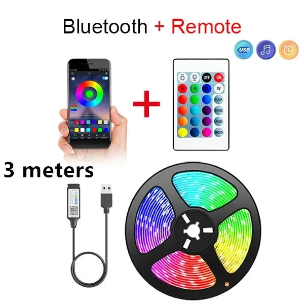 Maxy Color RGB 5050 LED Bar Light Bluetooth Application Control Chasing Effect Flexible Light With Diode And TV Backlight Room Decora