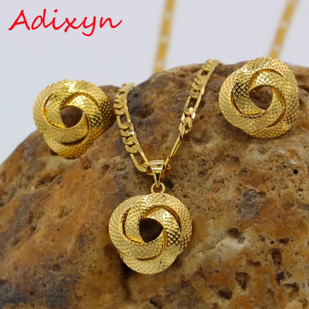 Maxy Light Dubai Necklace/Earrings/Pendant Jewelry Set for Women/Girls/Kids Fashion Metal Jewelry Gifts N01206