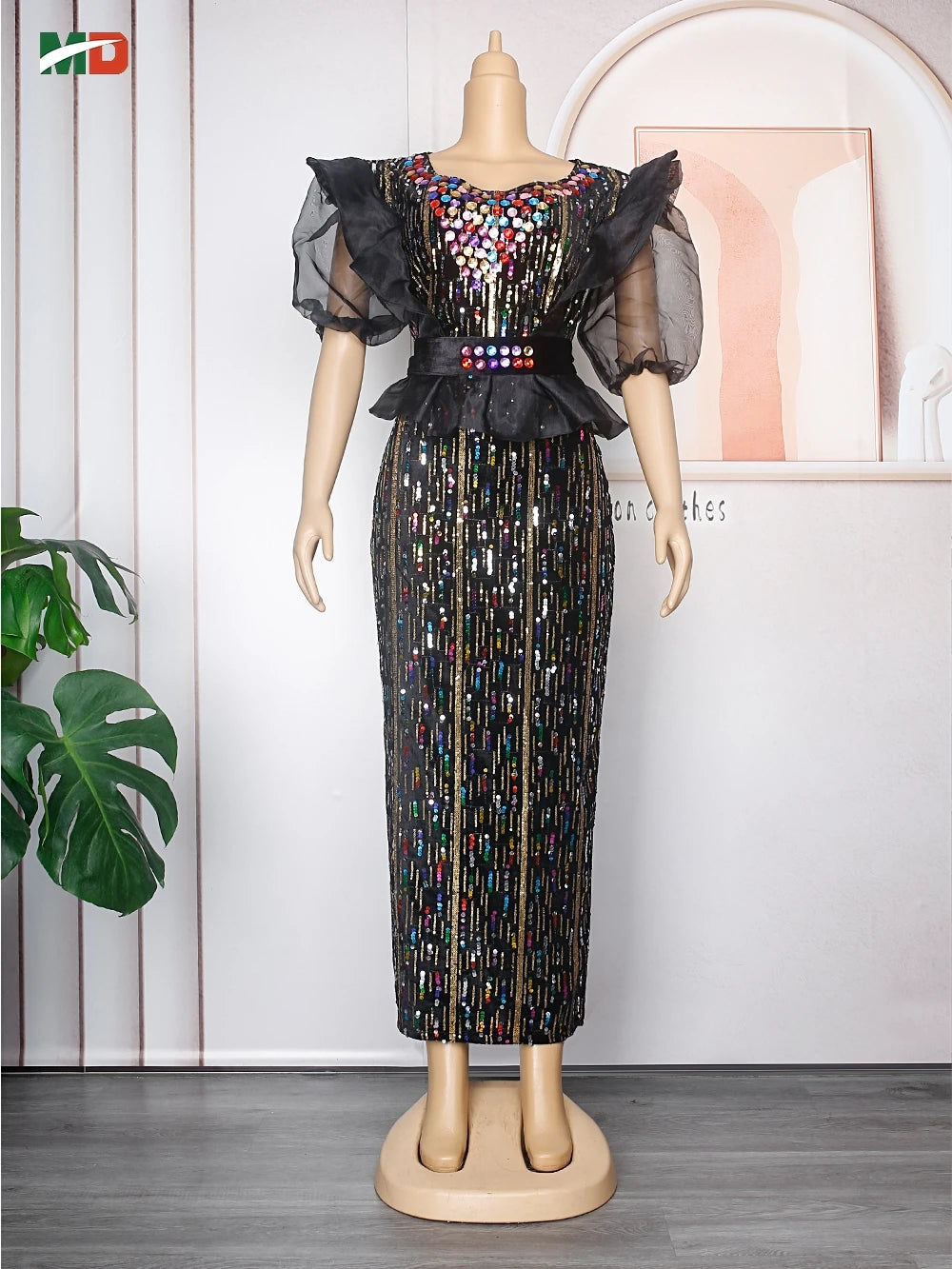 Amay MD Plus Size Luxury Velvet Wedding Party Dresses Women's Evening Gown Dashiki Ankara Turkey Outfits Robe Clothing