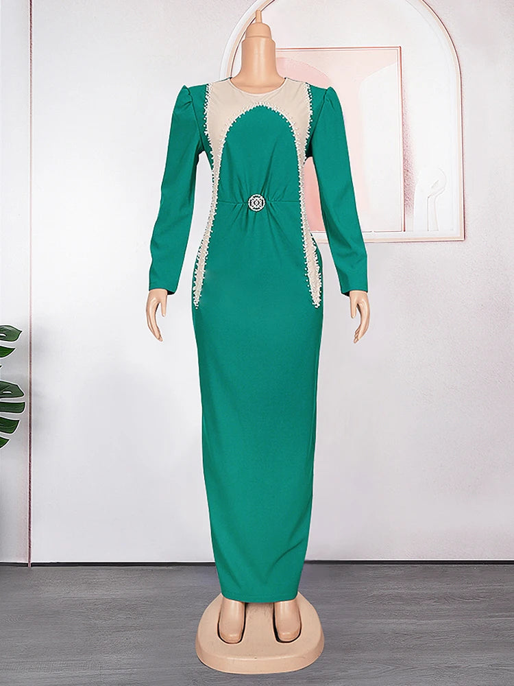 Amay Wedding Prom Evening Dresses Turkey African Long Sleeve Bodycon Maxy Robe Elegant Women Clothing Birthday Party Dress Gown