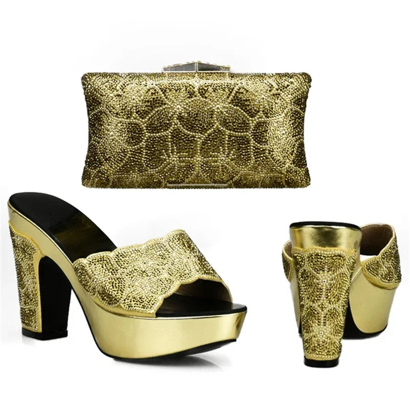 Maxy New Arrival Elegant Shoes and Bag Sets for Women African Matching Shoes and Bags Italian in Women Wedding Shoes Bride