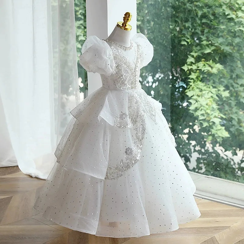 Maxy High end Dresses For Fashion Girls Birthday Party Formal Elegant Costumes Piano Performance Children Luxury Slim Fit Dress