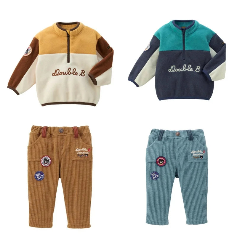 Winter Kids Fleece Pullover Hoodie Thickened Plush Pants Children's Sets Boys Sweatshirt Baby Boy Clothes Girls Sweatshirts
