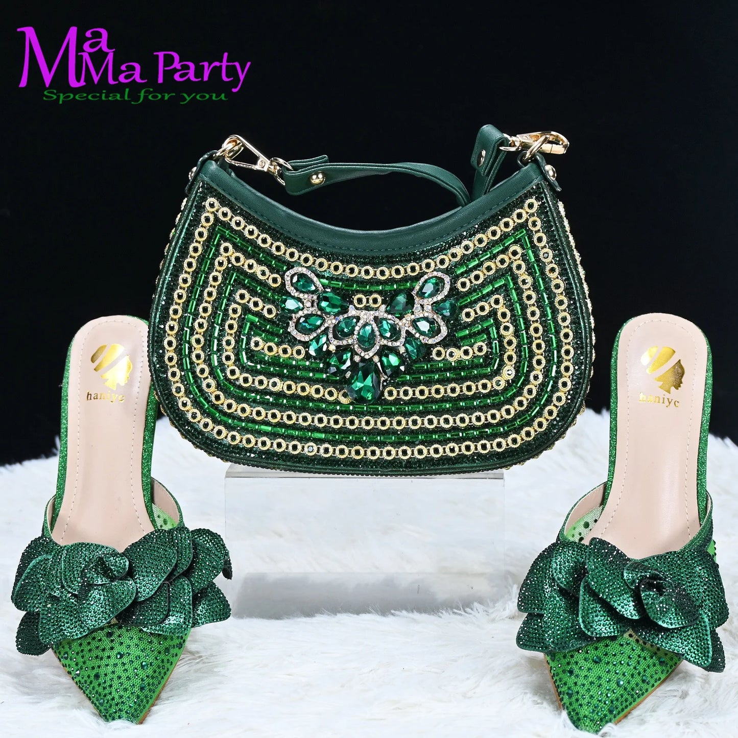 Maxy Summer Autumn New Arrivals Italian Design Women Shoes and Bag to Match in Peach Color High Quality Slipper with Pointed Toe