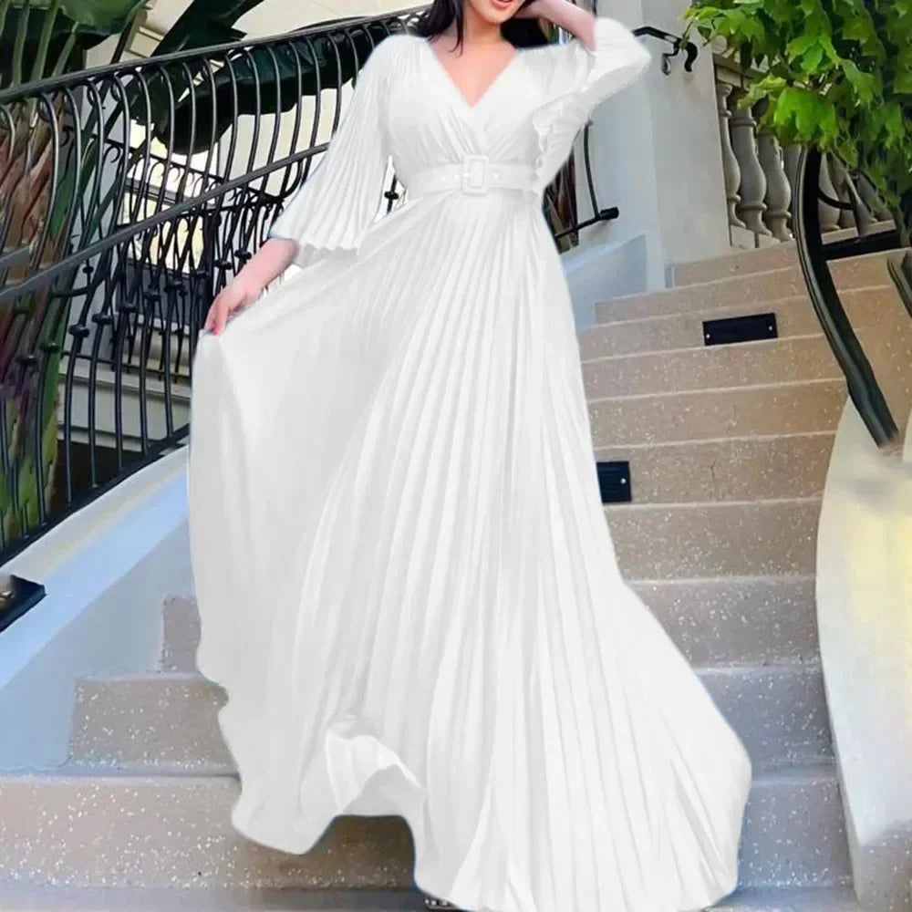 Maxy Plus Size African Party Dresses for Women New Summer Chiffon Long Maxi Dress Elegant Kaftan Muslim Gown Africa Clothing