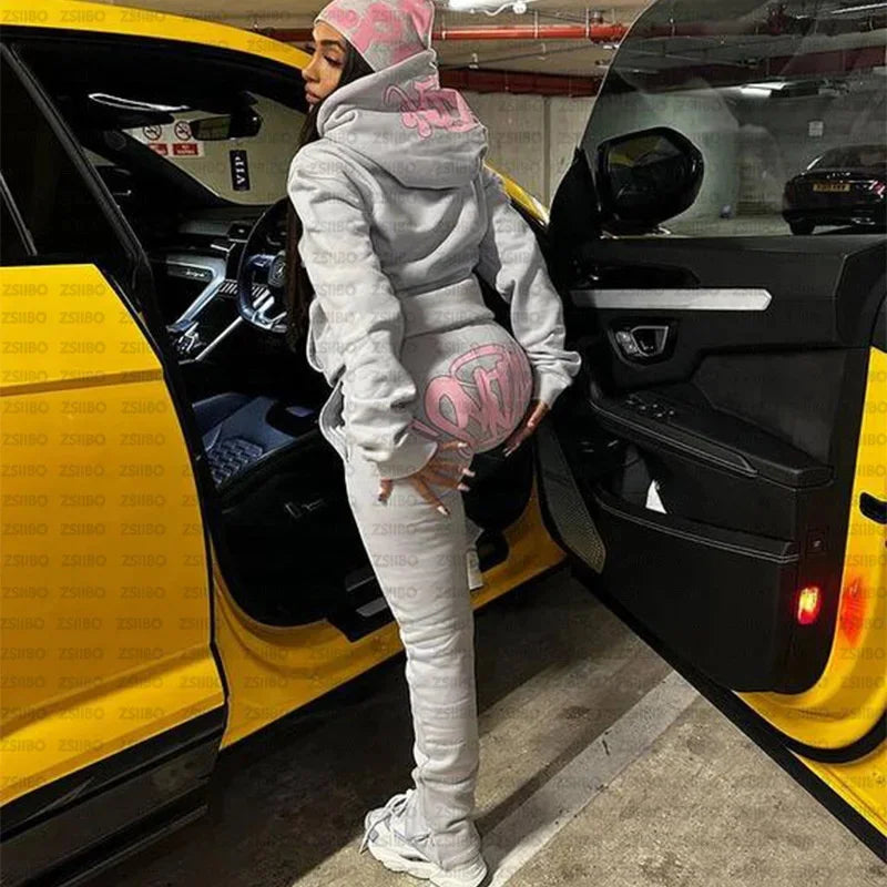 Maxy 2024 World Clothing Women Jogging Men's Cotton Hoodie Y2k Coat Sweatshirt Pants Autumn Winter Clothing Women Cotton Trousers