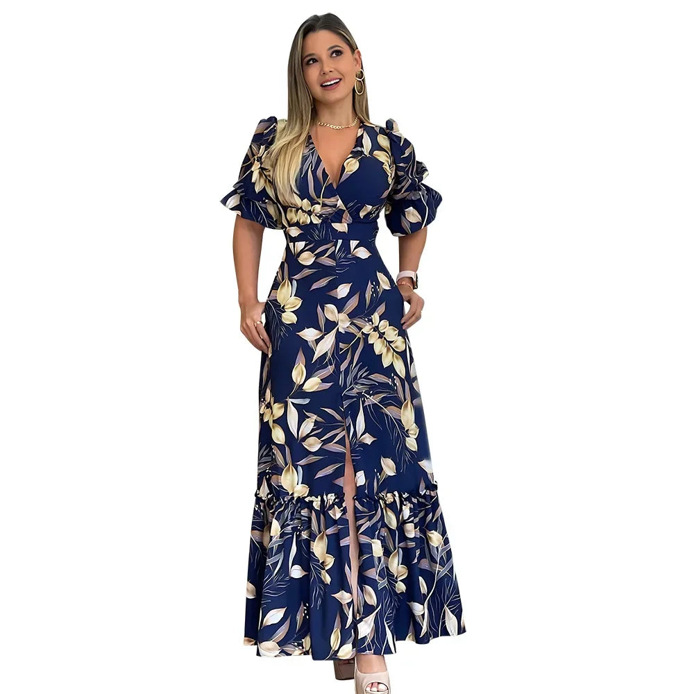 Maxy Elegant Dresses for Women Spring Summer Dashiki Maxy Dress Ladies Traditional African Clothing Fairy Dreaes