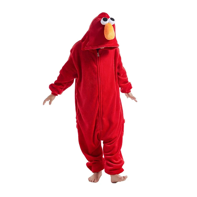 Maxy Kids Onesie Cosplay Costume Halloween Pajamas Elmo One-Piece Pajamas Christmas Boy Girl Full Body Clothes Cartoon Anime Home wear