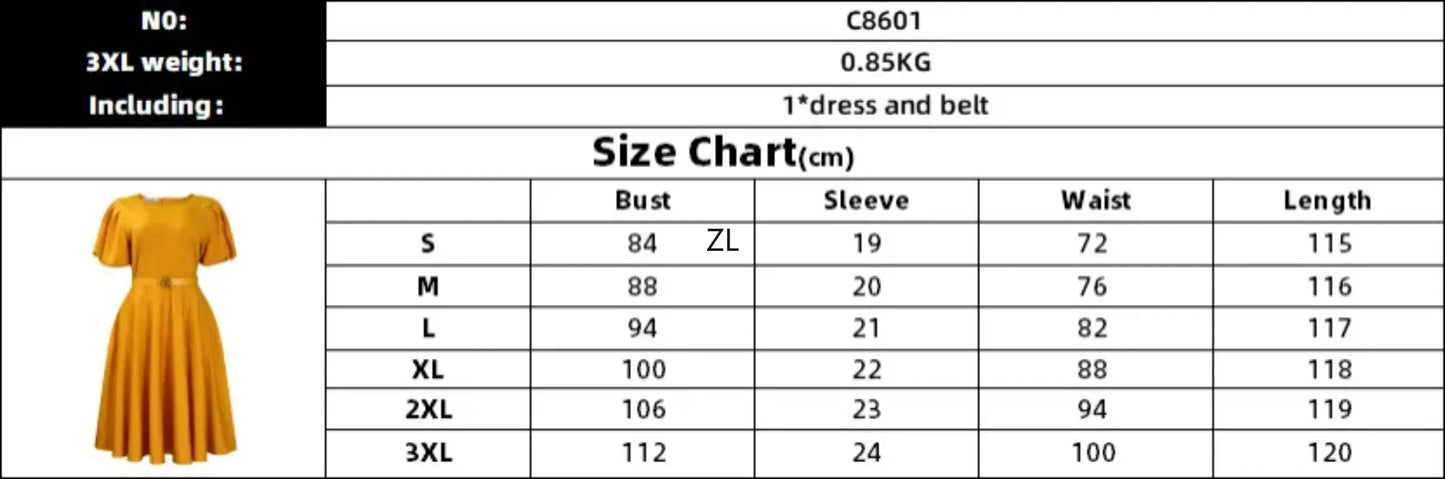 Amay Women's Long Dress Classic New Commuter Round Neck Temperament Elegant Cinched Waist Bubble Sleeve A-line Dress Retro OL