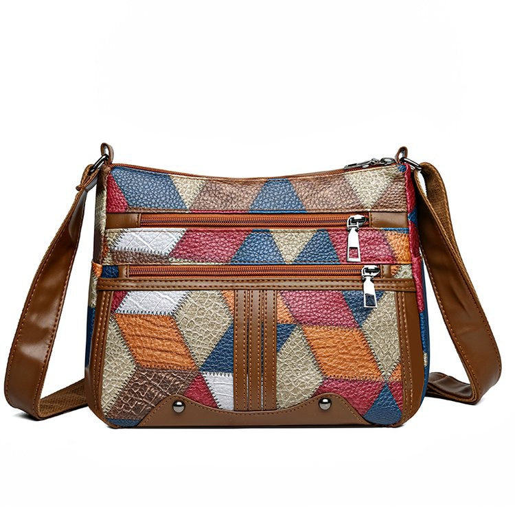 Maxy Multi-Layer Large Capacity Neutral Casual Shoulder Leather Women Bag