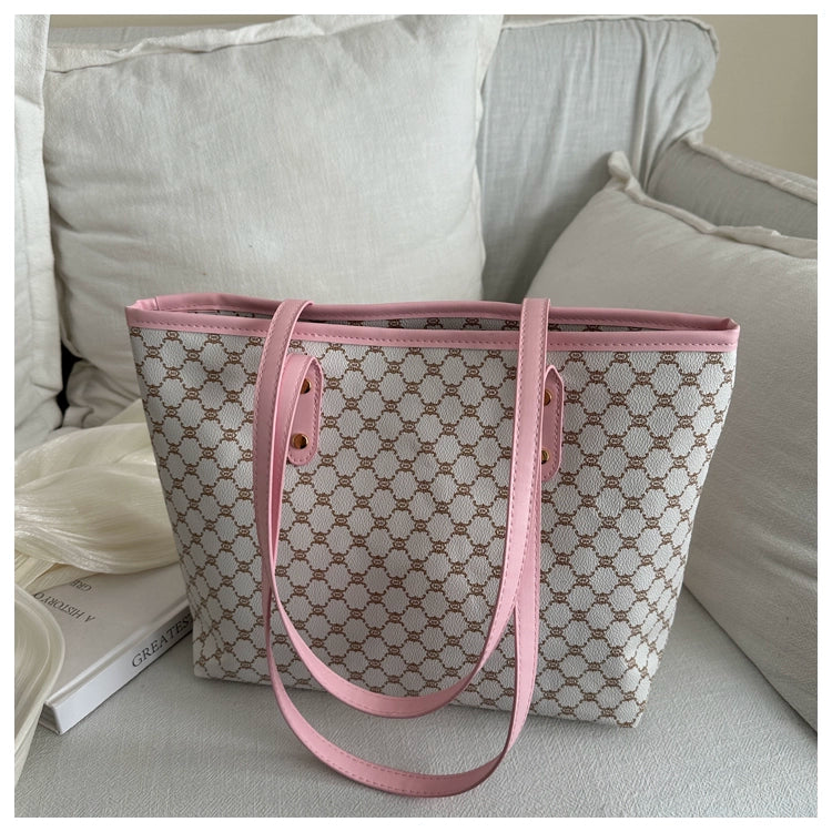 Maxy Retro Print Spring Big Bag New Trendy Beautiful Korean Style Women's Bag Shoulder Bag Commuter Large Capacity Tote Bag