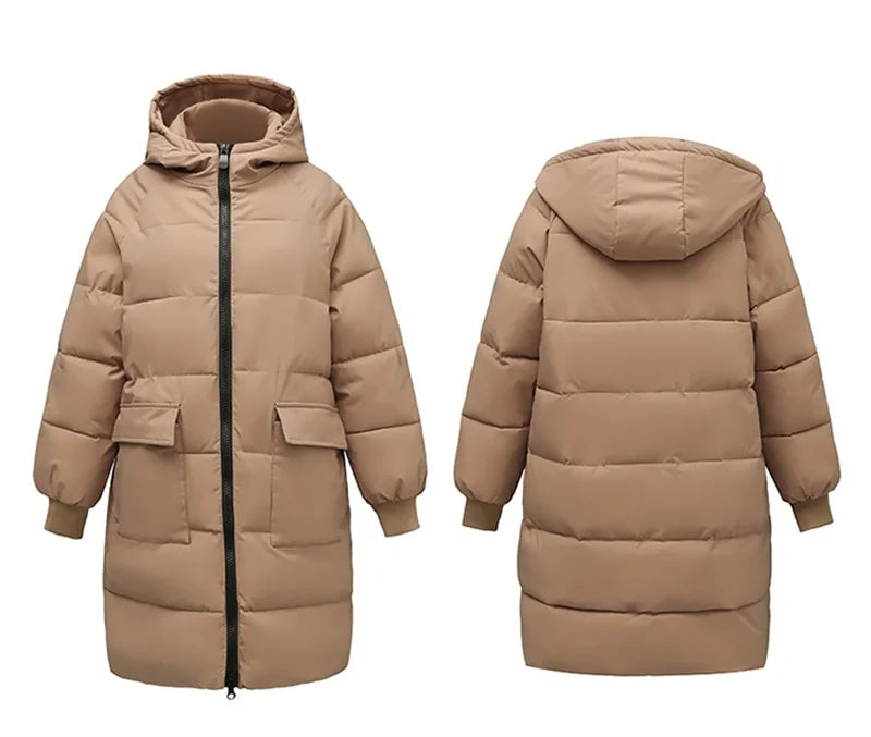 Maxy Super Large Size Winter Long Coat Women's Cotton-padded Jacket Oversize Loose Parkas Hooded Thicken Overcoat Plus Size XL-8XL