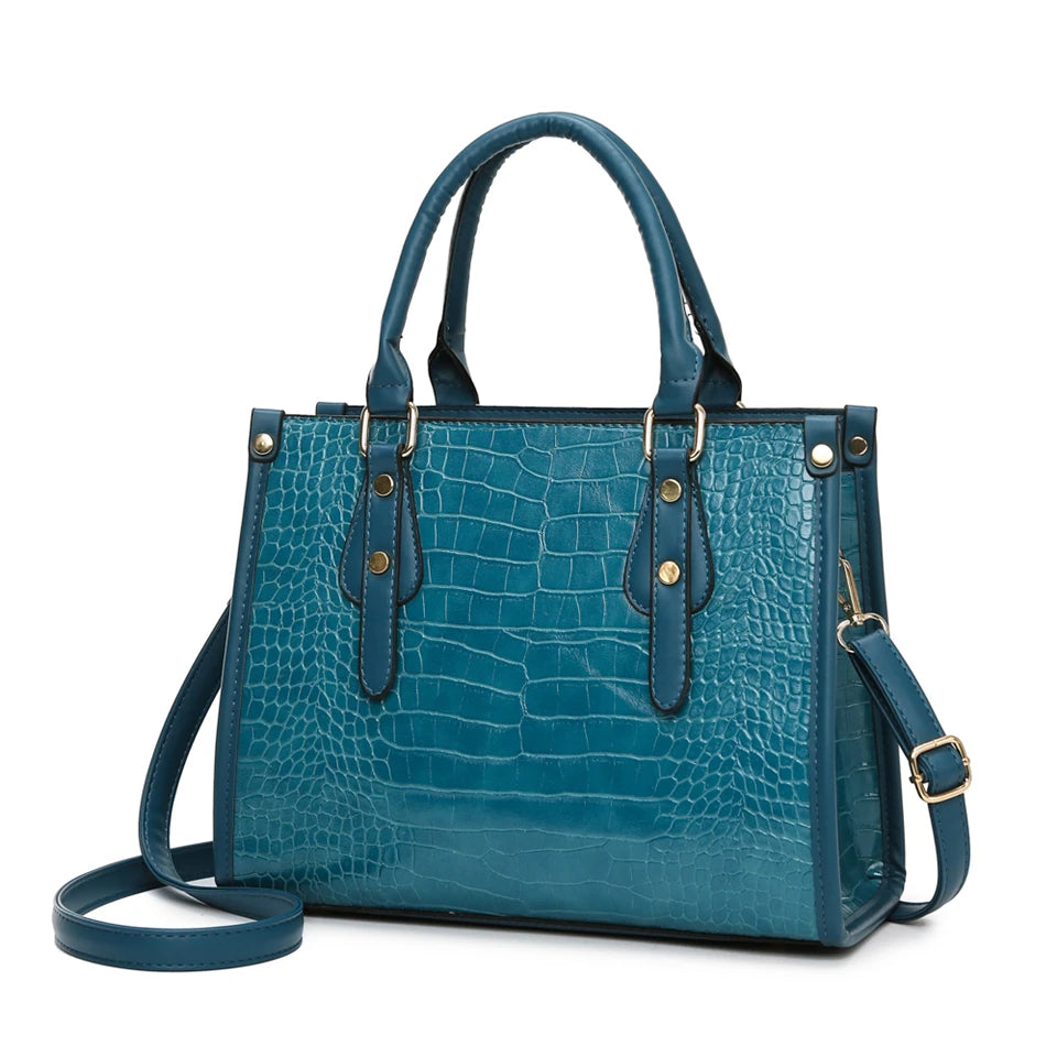 Maxy Luxury Crocodile Pattern Handbag Women Large Tote Shoulder Bags Designer Fashion Alligator Leather Crossbody Bag Ladies Handbags