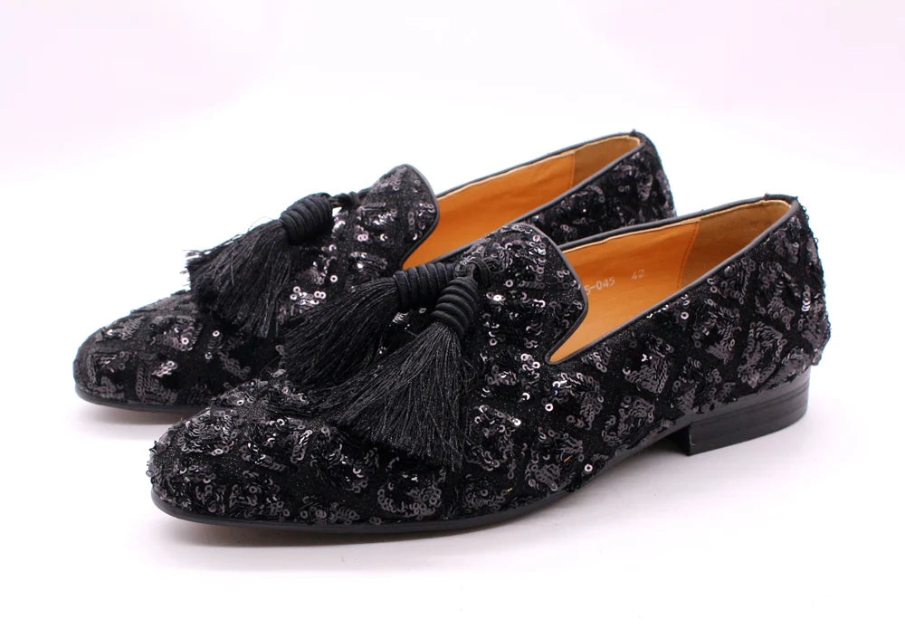 Maxy Fashion Designer Spring Summer Men's Tassel Loafers Wedding Casual Shoes Black Red Luxury Brand Men's Dress Fashion Shoes for Men