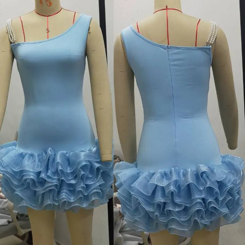 Babs Elegant A-line Party Birthday Dress Woman Sexy Clubwear Cascading Ruffles Celebrity Night Prom Cocktail Short Dresses Christmas