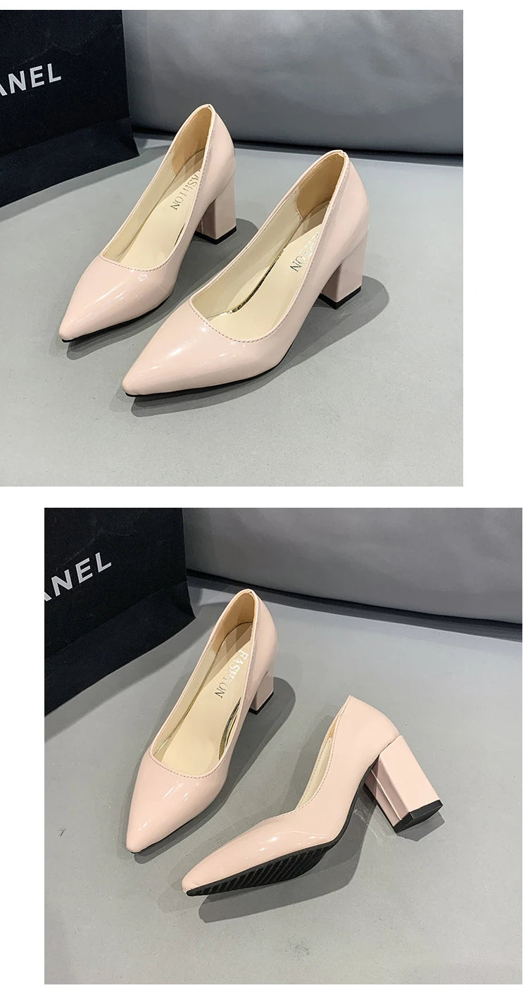 Momsey New Spring Pumps Fashion High Heels Shoes Women Slip on Ladies Pumps for Party Dress Candy Shoes