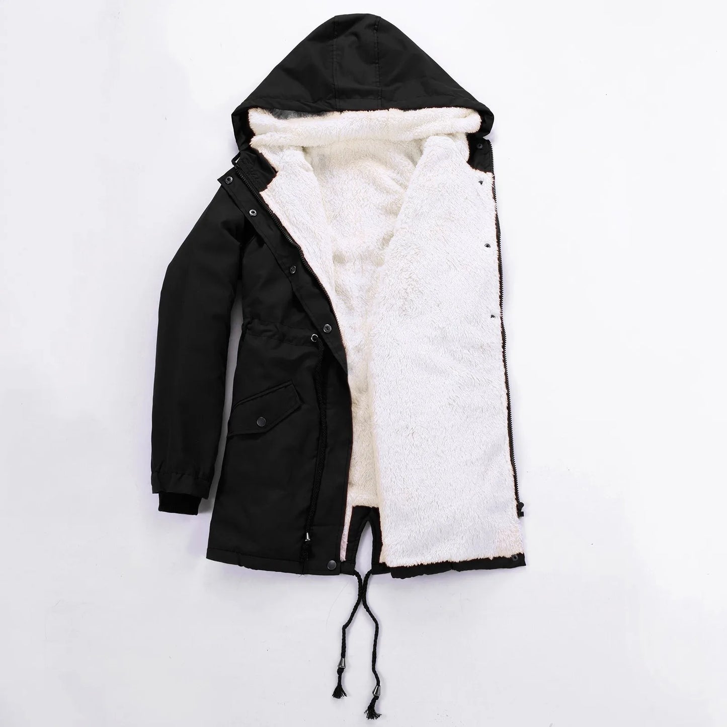 Maxy Women Long Jacket Parka Female Cotton Hooded Overcoat Loose Outerwears Thick Warm Windproof Casual Autumn Winter Clothing