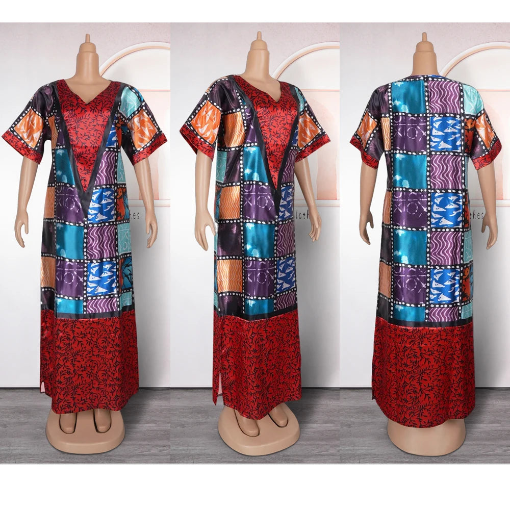 Amay African Dresses for Women Traditional Africa Clothing Dashiki Ankara Outfits Gown Abayas Robe Muslim Kaftan Maxy Long Dress